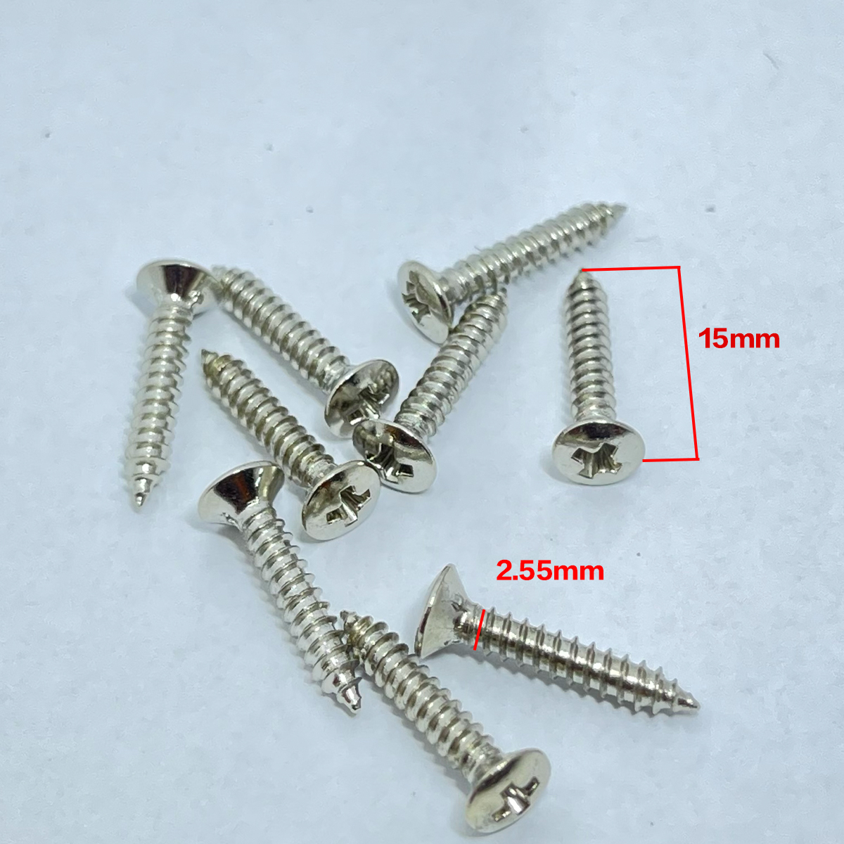 國產 拾音器邊框螺絲 銀色 (長15mm/直徑2.55mm)單支