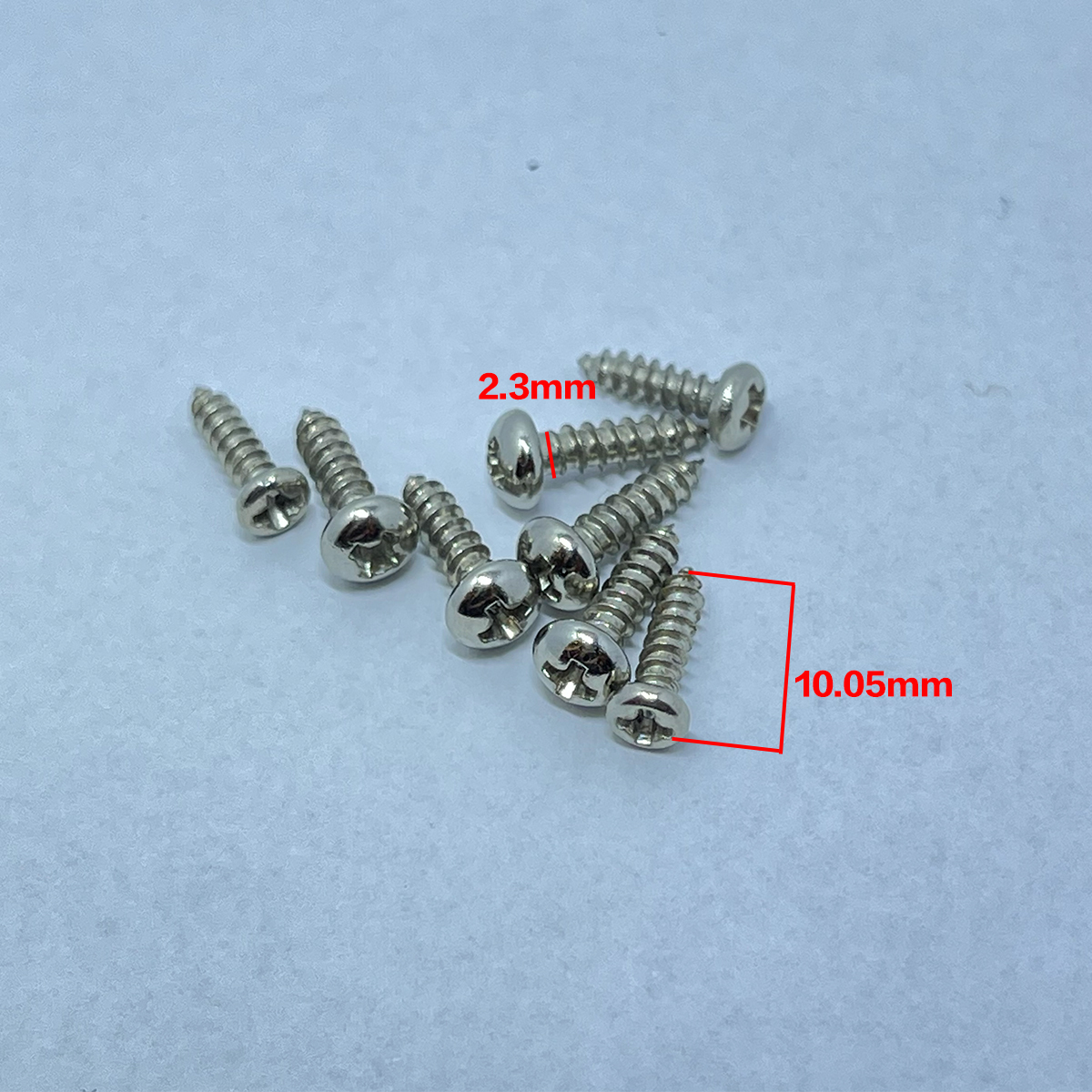 國產 琴頸蓋固定/弦鈕固定 螺絲 銀色 (長10.05mm/直徑2.3mm)