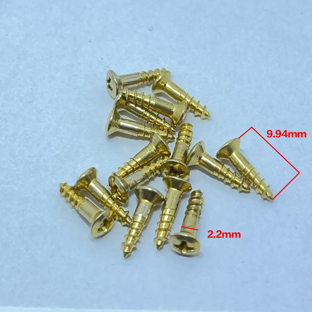 國產 琴頸蓋固定/弦鈕固定 螺絲 金色 (長9.94mm/直徑2.2mm)
