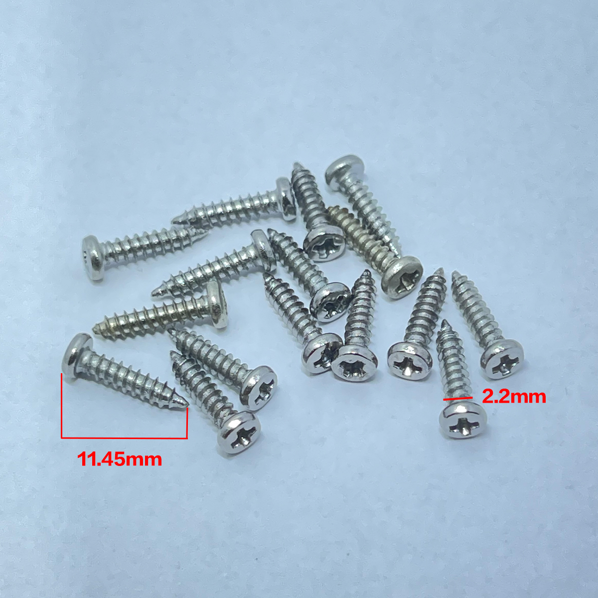 國產 琴頸蓋固定/弦鈕固定 螺絲 銀色 (長11.45mm/直徑2.2mm)單支