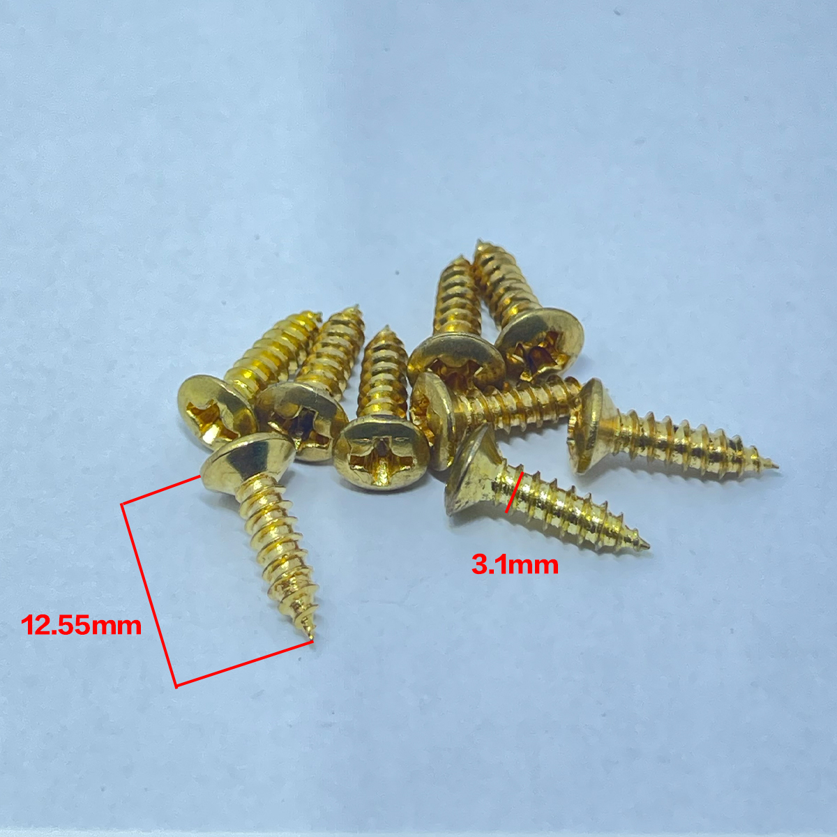 韓製 護板 螺絲 金色 (長12.55mm/直徑3.1mm)單支