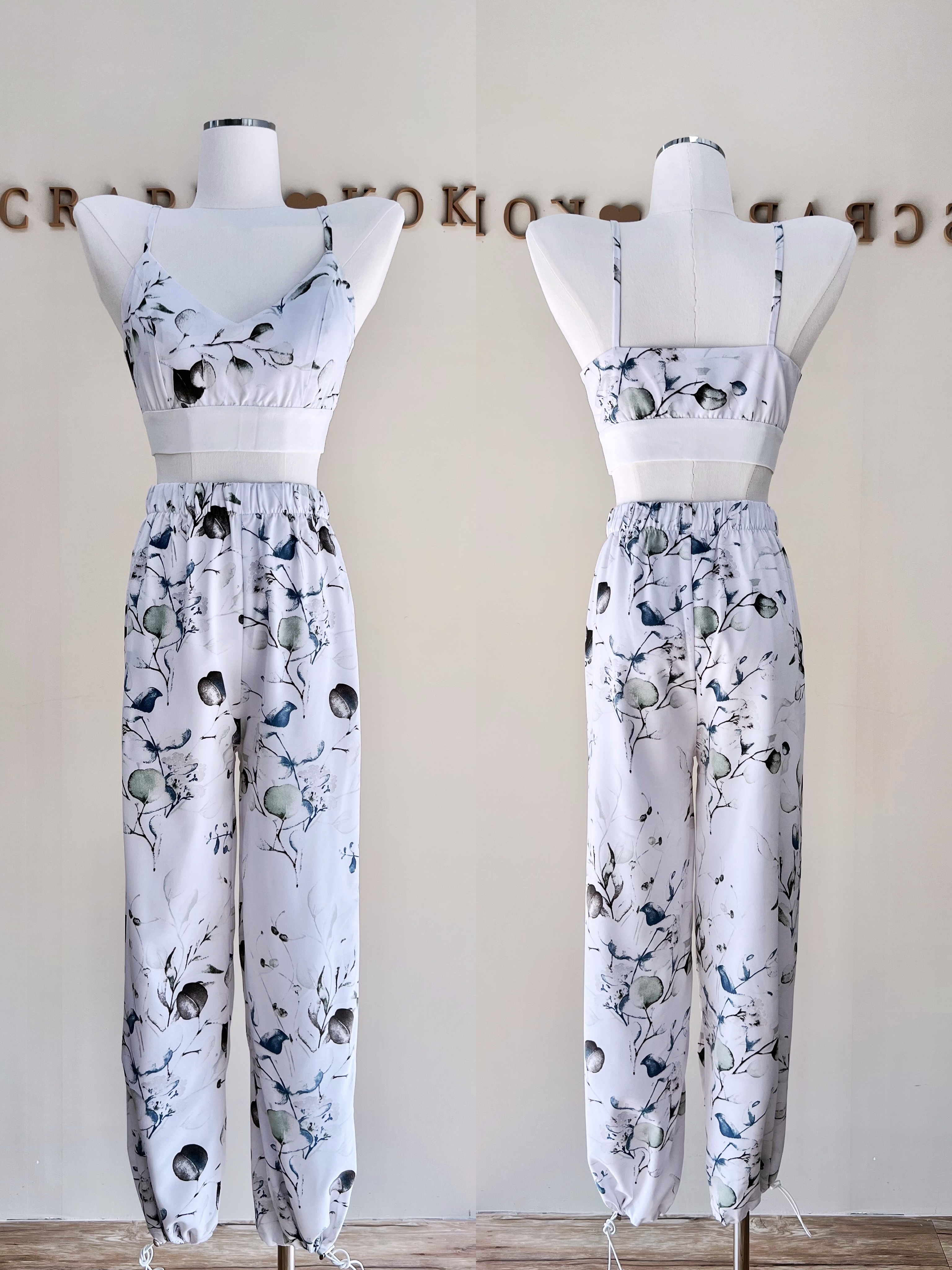 Hang out  雪紡縮口套裝