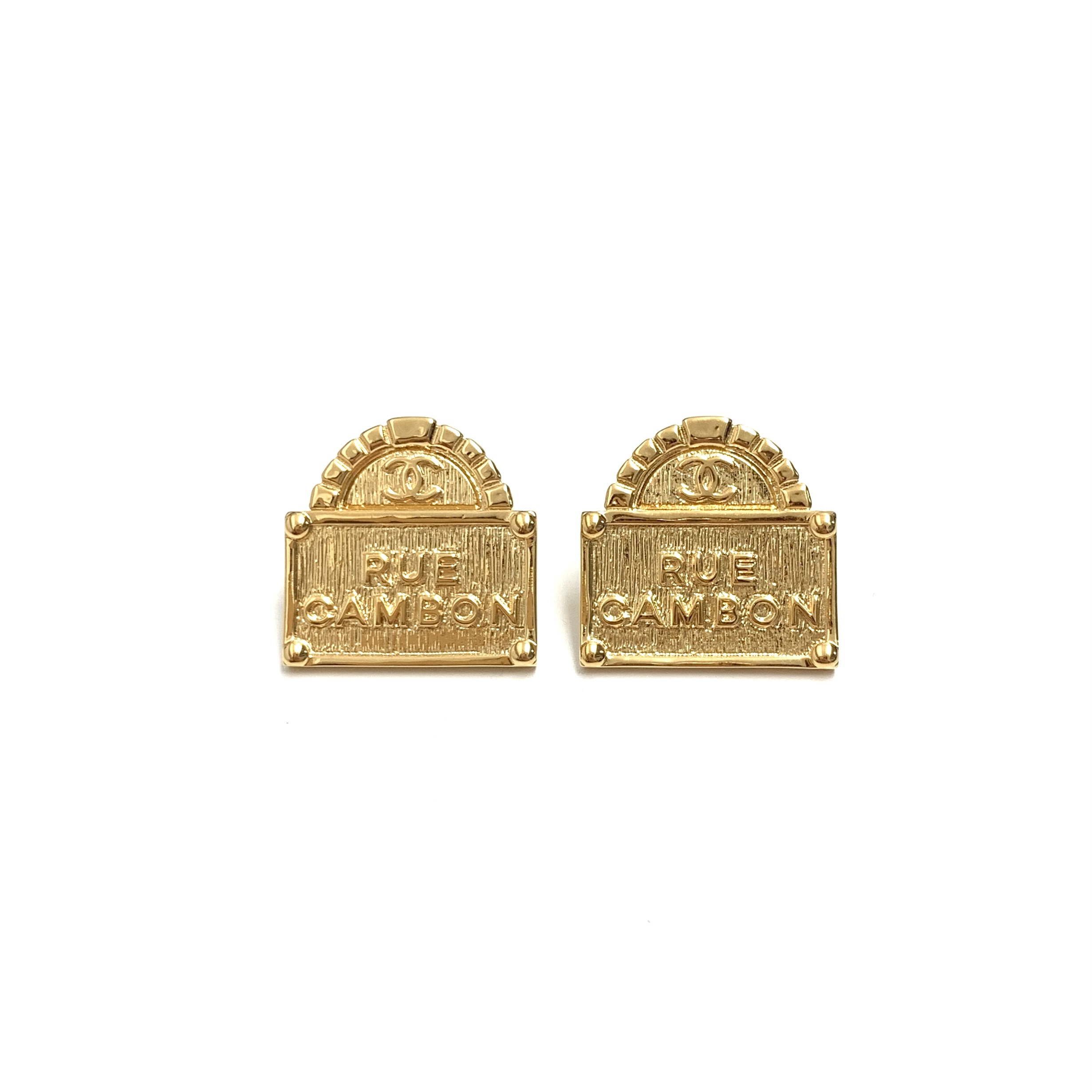 全新CHANEL耳環 AB8749 金色細CC LOGO  RUE CAMBON CHANEL EARRING #BRAND NEW #香榭站正品