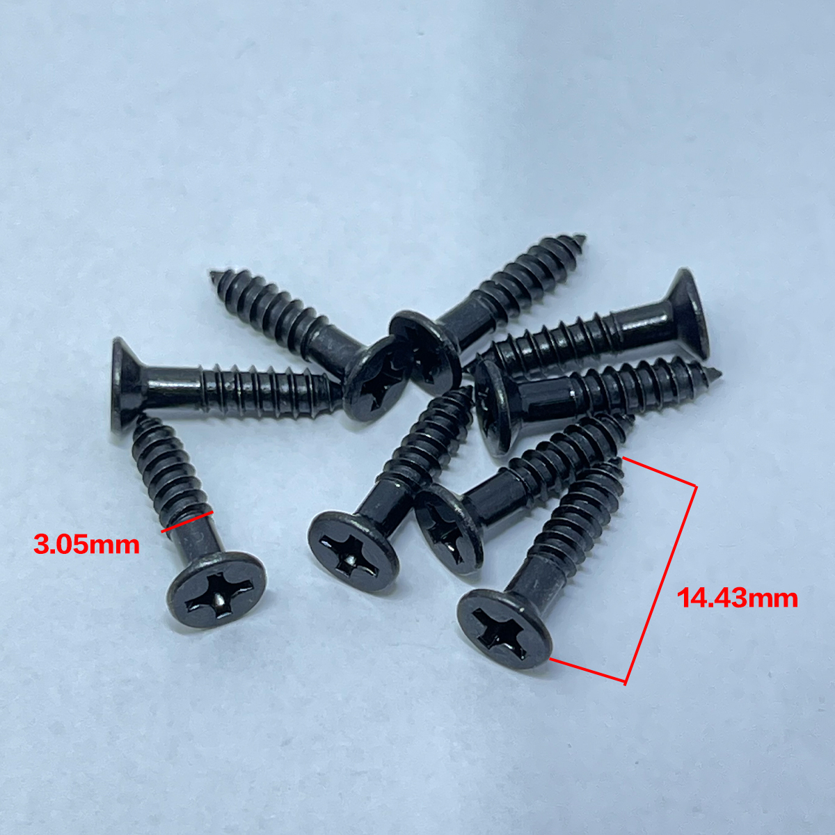 拾音器邊框 螺絲 黑色 (長版) (長14.43mm/直徑3.05mm)單支