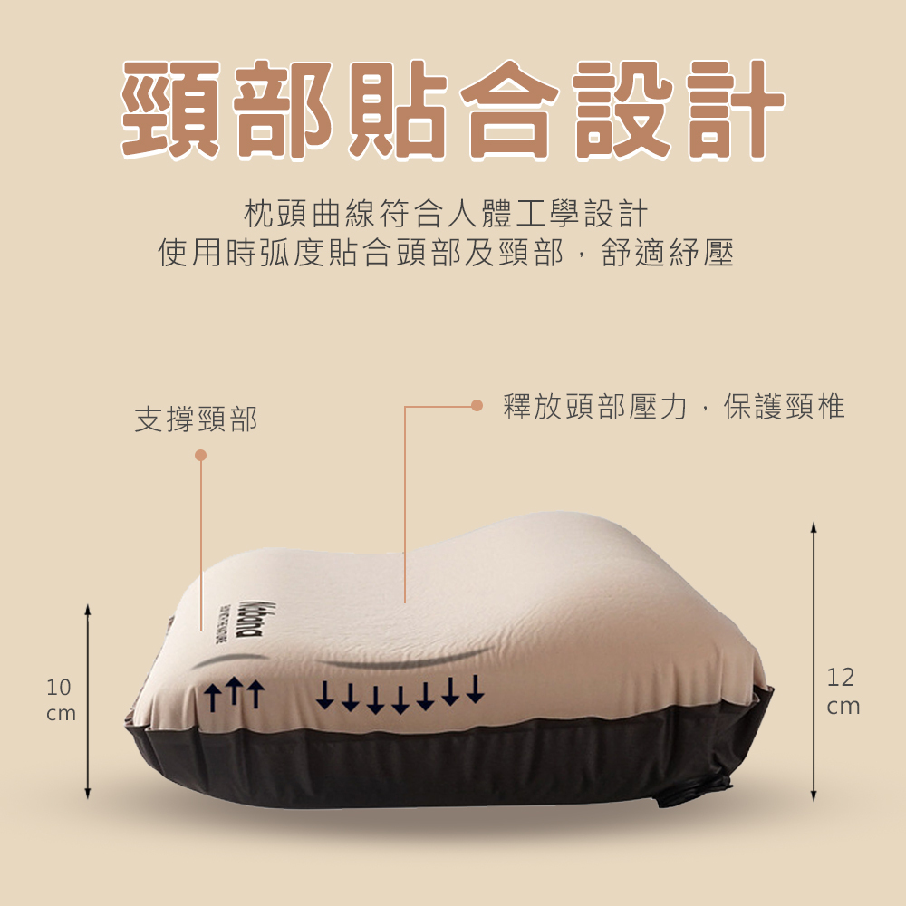 【NOBANA】 3D自動充氣枕