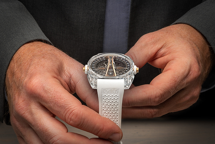 KLEPCYS VERTICAL SKELETON TOURBILLON SAPPHIRE