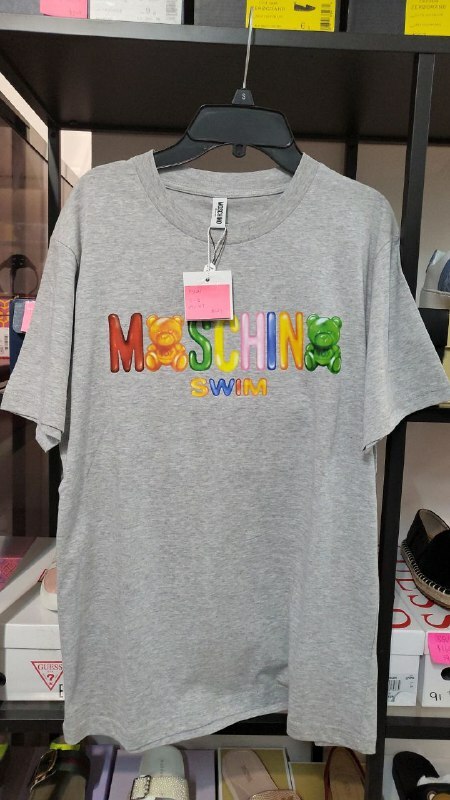 [S] MOSCHINO SWIM LOGO T-SHIRT, GREY, 2A1910-2325-0489 (SM102)