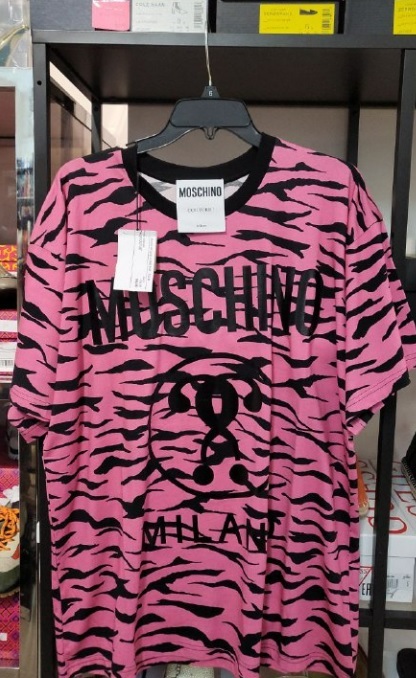 [S] MOSCHINO TIGER PRINT SHIRT,PINK/BLACK, EA0714-0540-1182 (SM109)