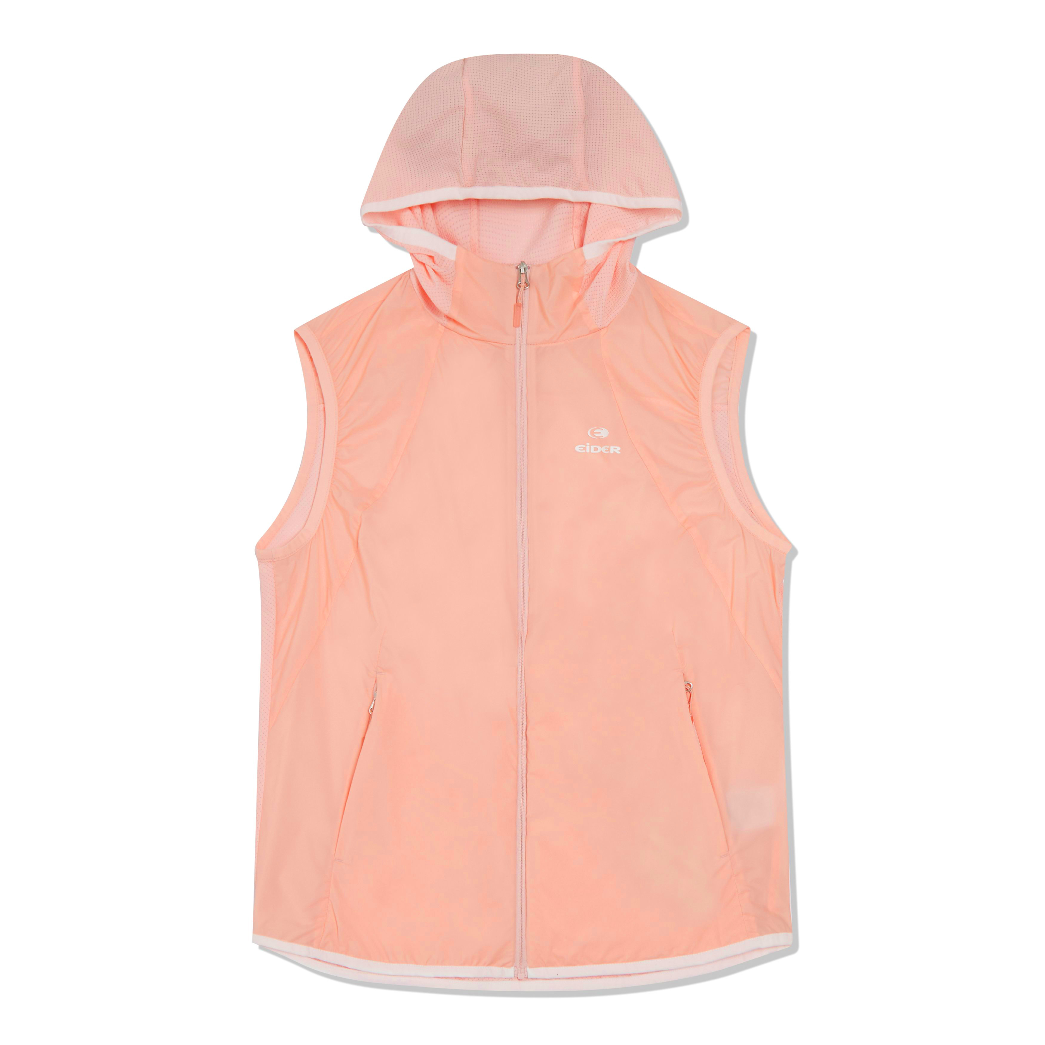 【EIDER】女輕量防風彈性連帽背心 / 22EDWM22611-[粉橘]