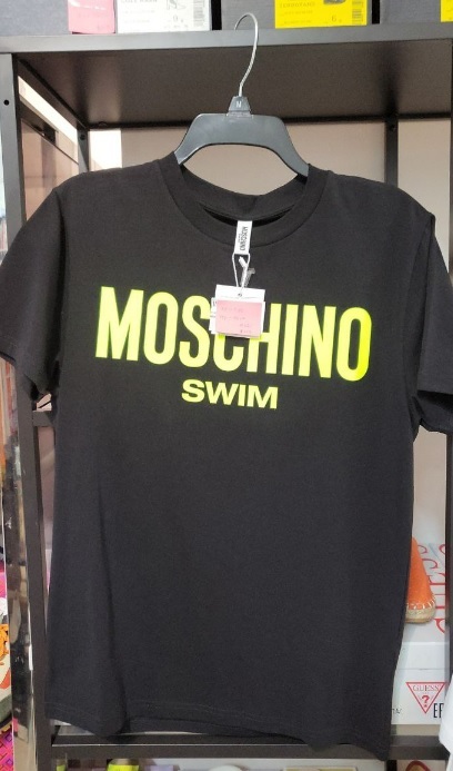 [S] MOSCHINO SWIM LOGO SHORT SLEEVE T-SHIRT,BLACK, 3A1903-2303-5026 (SM111)