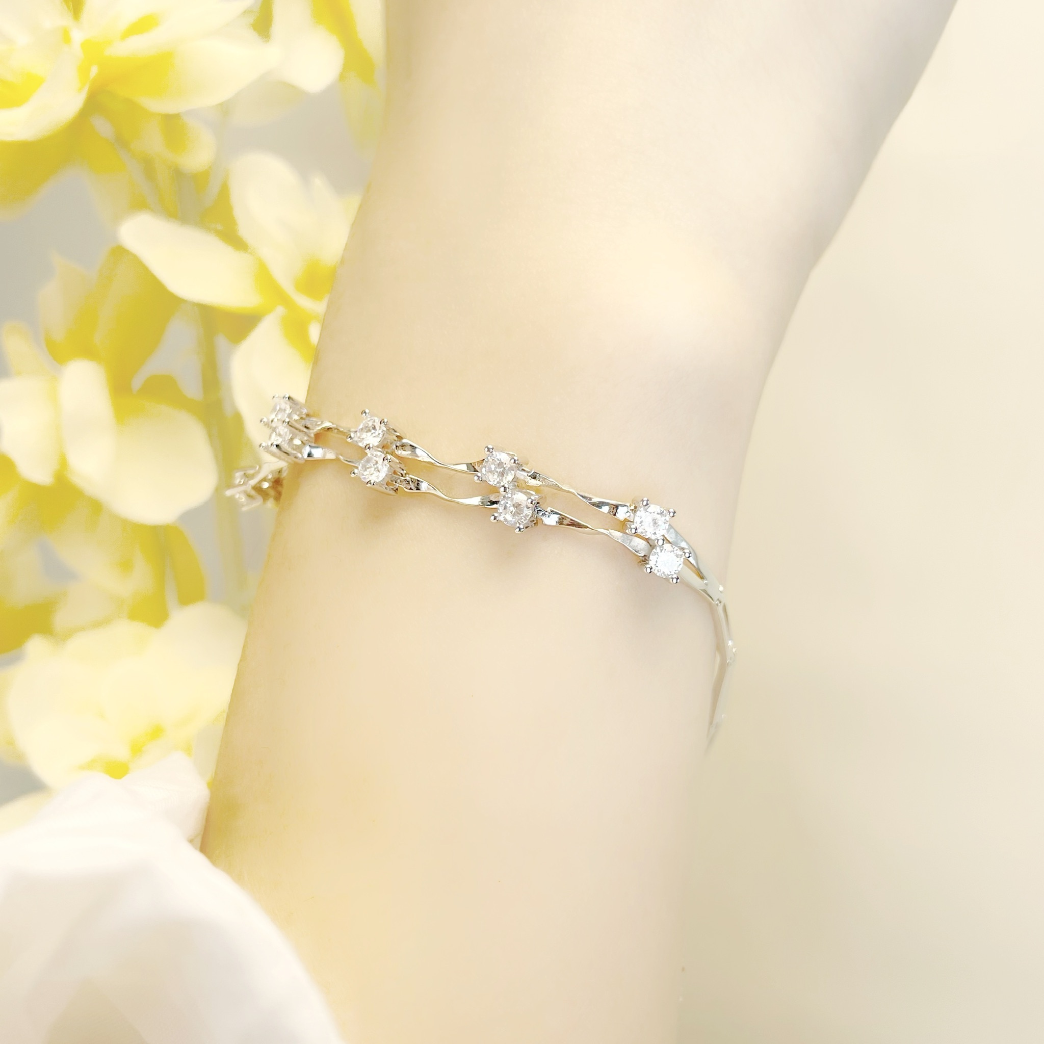 | 925純銀丨扭紋微雙層軟手鐲  | BR0652 |