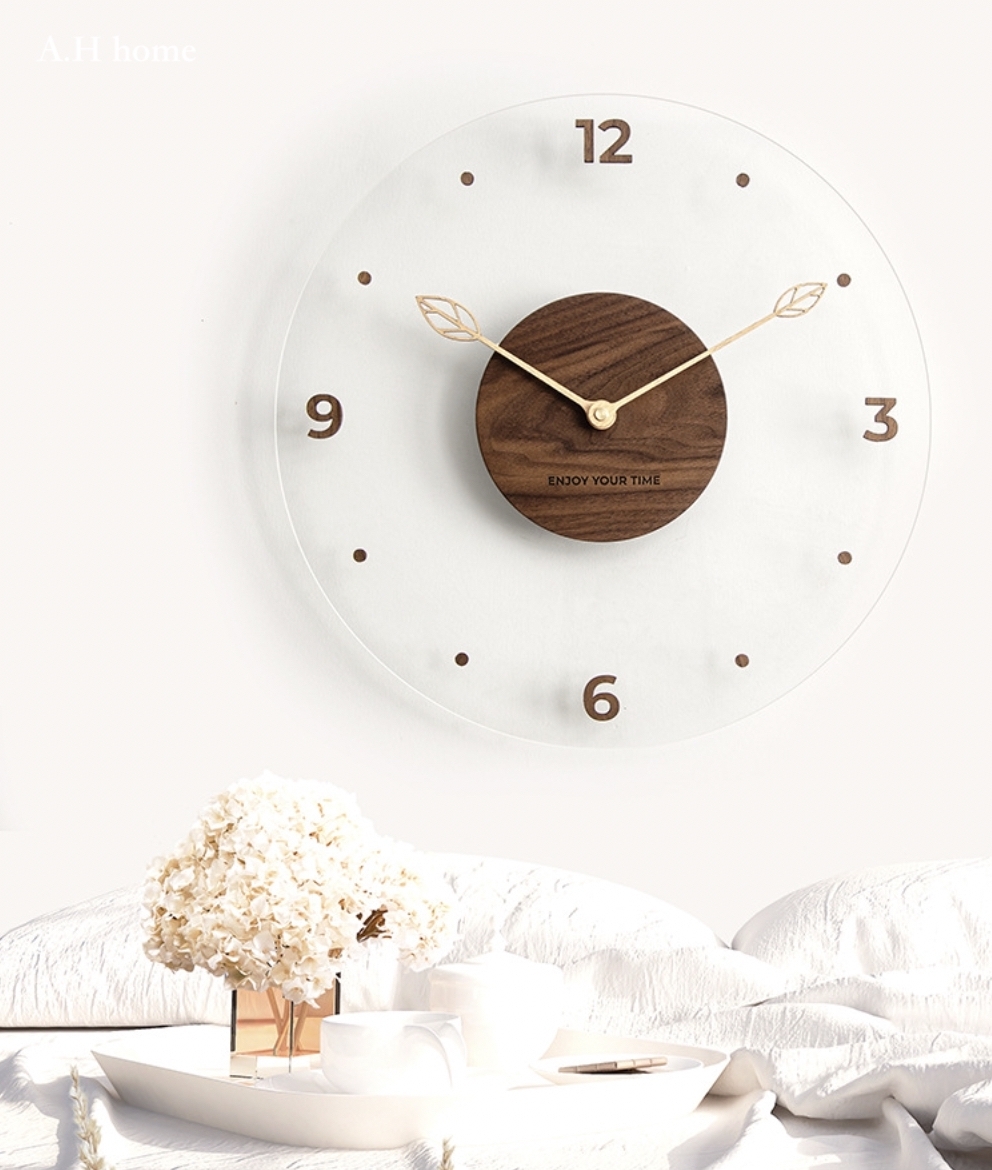 【ＡＨ527】韓國ins樹葉指針掛鐘