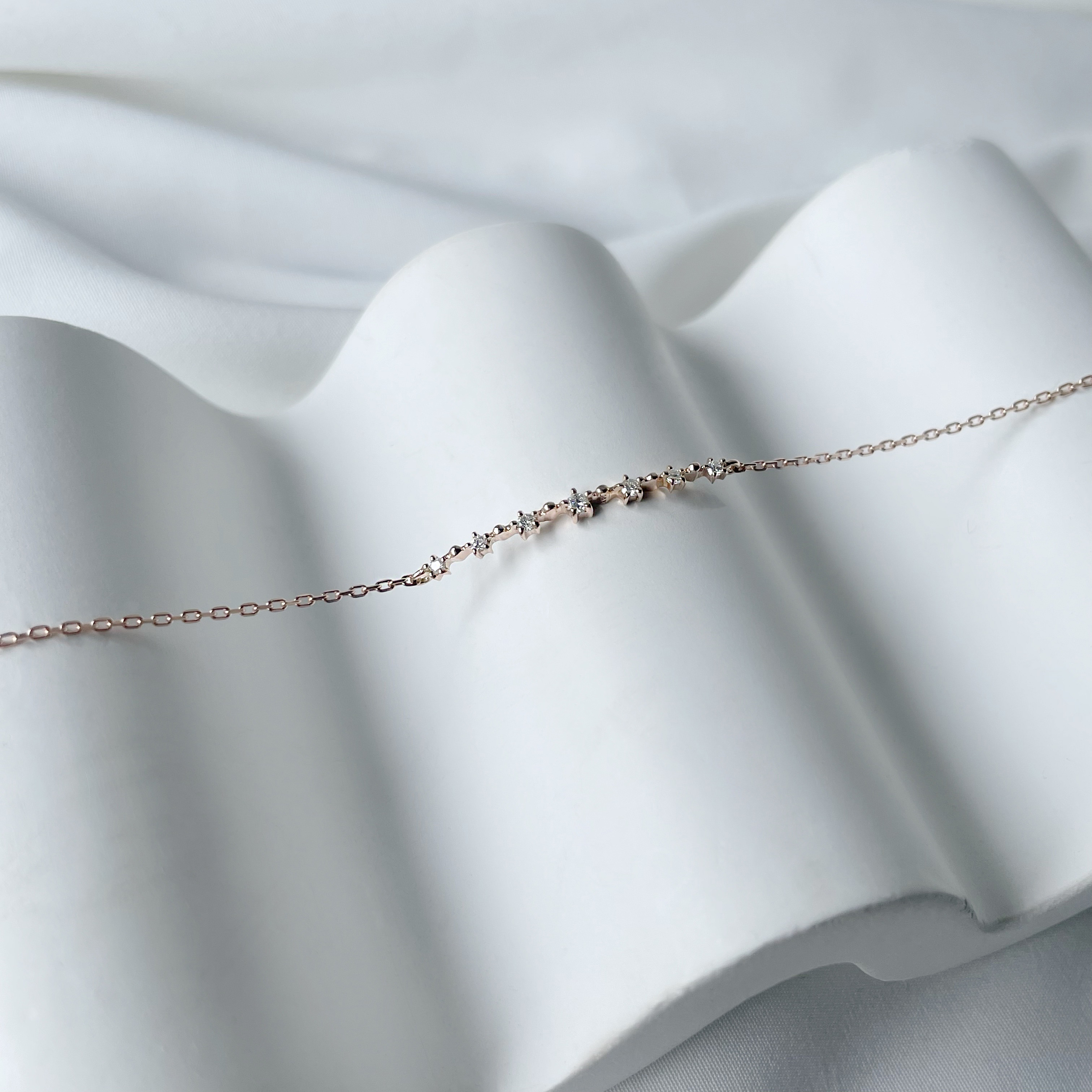 14K Stardust弧排真鑽手鏈