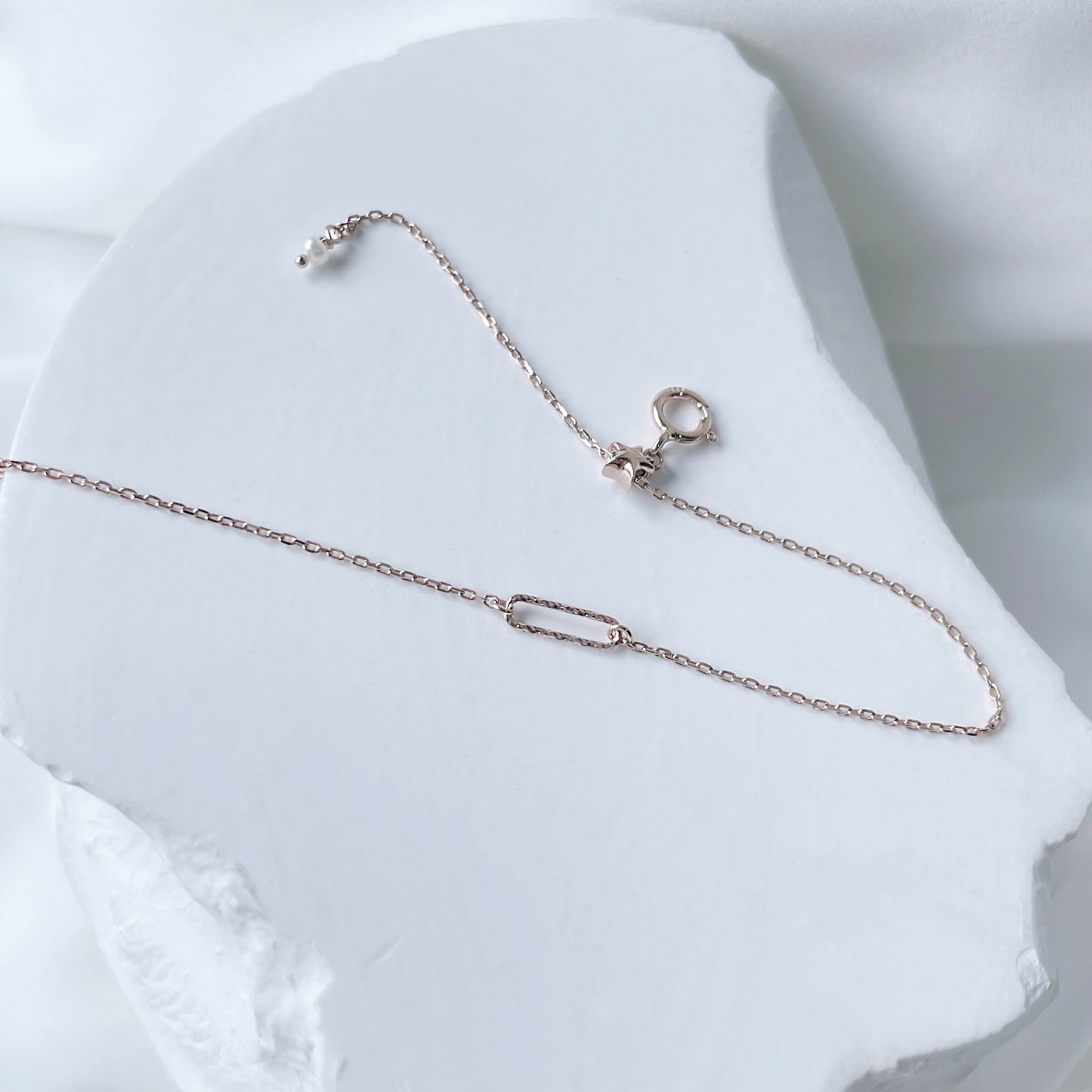 14K閃亮長方星星可調式手鏈