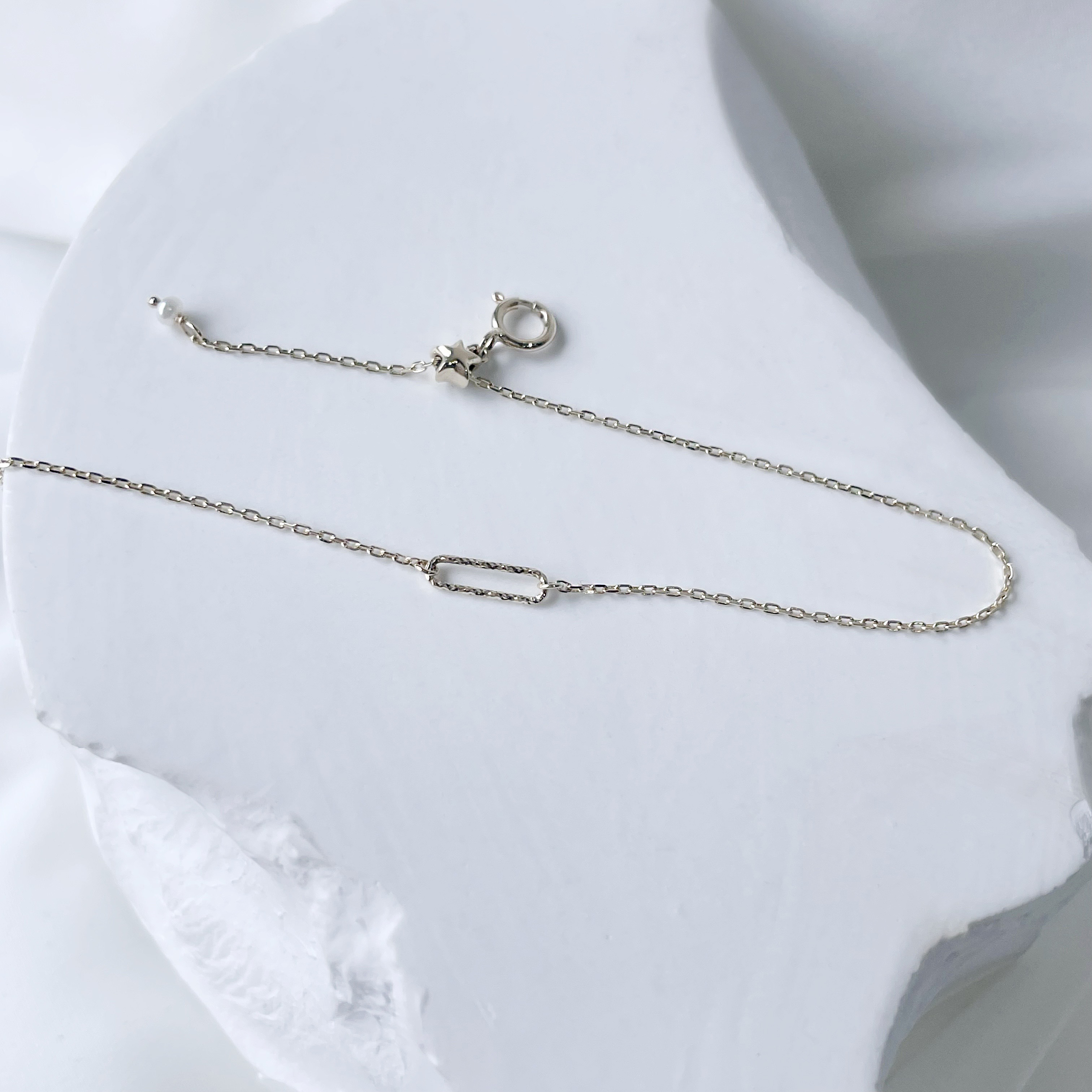 14K閃亮長方星星可調式手鏈