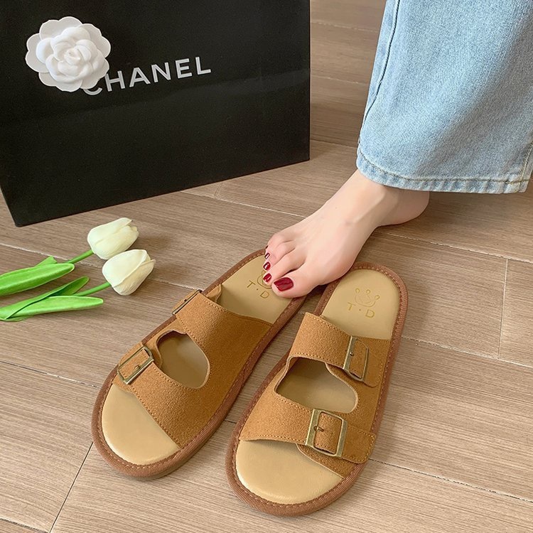 復古舒適軟底拖鞋