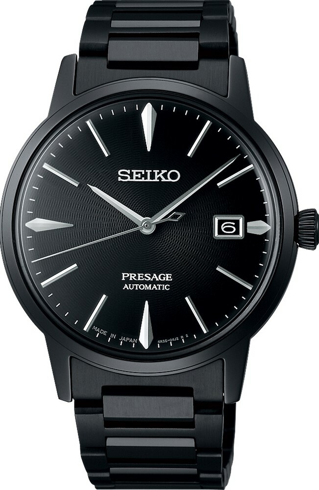 萬年鐘錶 - SEIKO Presage   全黑經典機械錶  SRPJ15J1 /  4R35-05E0SD  錶徑39.5MM