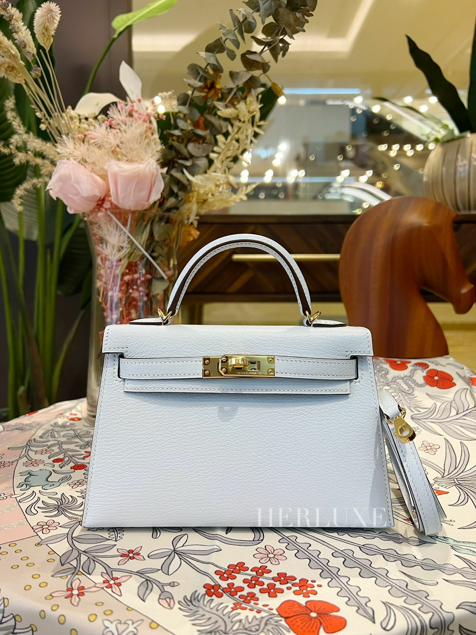 Kelly mini II T0 bleu brume cc chèvre W