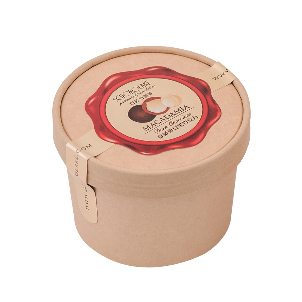 【含餡】夏威夷豆黑巧克力(小圓盒) 100g