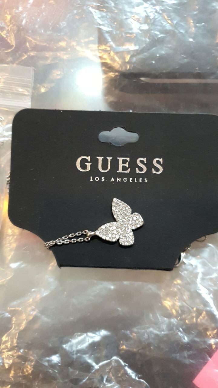 [S] GUESS BUTTERFLY NECKLACE,SILVER, 021862818527 (SGU47)