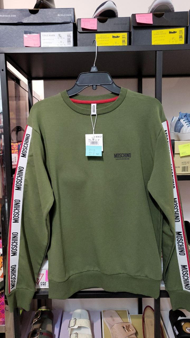 [S] MOSCHINO LINE LOGO HOODIE JACKET,GREEN, 1T1715-8101-430 (SM123)