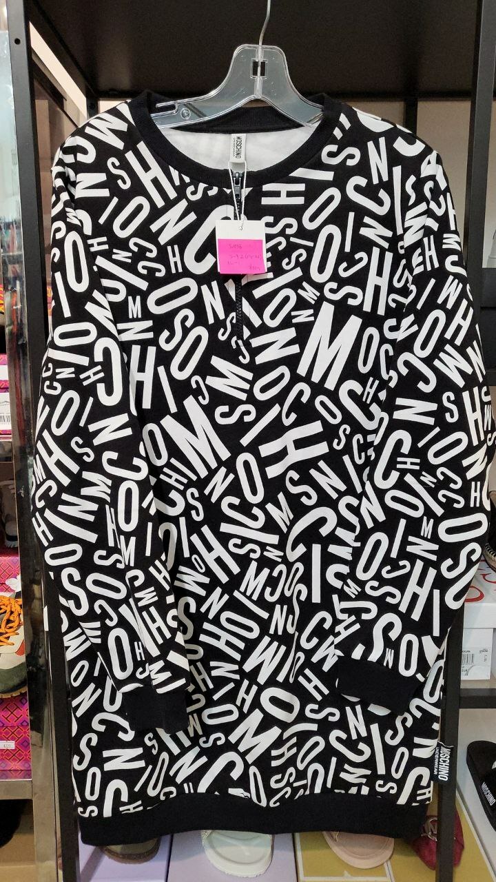 [S] MOSCHINO LOGO AND BEAR OULLOVER DRESS, BLACK, T172390061555 (SM86)