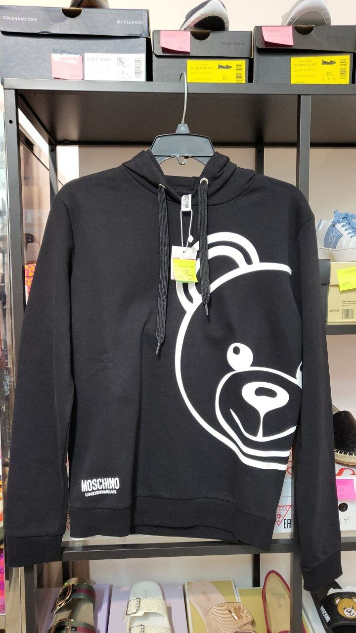 [S] MOSCHINO BEAR BIG LOGO HOODIE JACKET,BLACK, ZUA1732-9011-0555 (SM126)