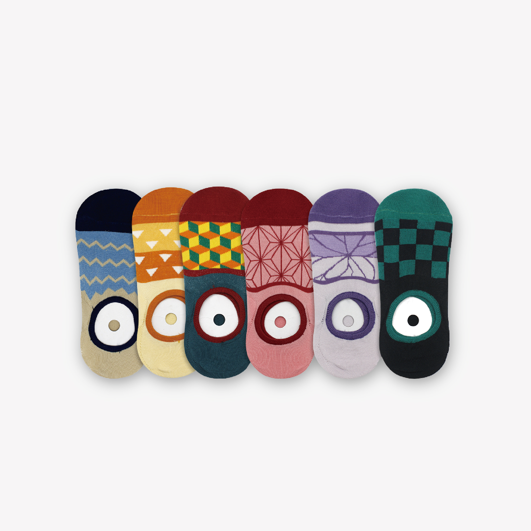 【肌柔】台灣製「防臭吸汗」和柄系列 日系止滑隱形棉襪丨P1238-P1243