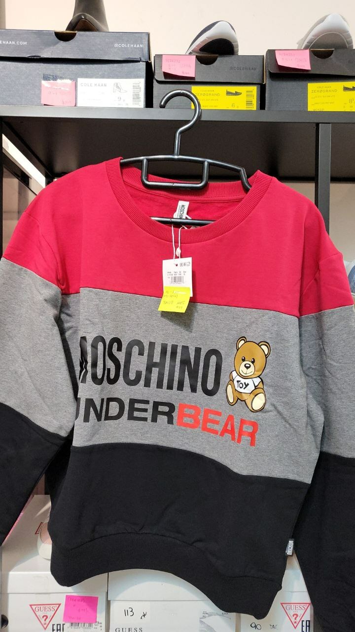 [S] MOSCHINO UNDERBEAR LOGO SWEATSHIRT,PINK/GREY/BLACK, ZT1730-9001-1195 (SM127)