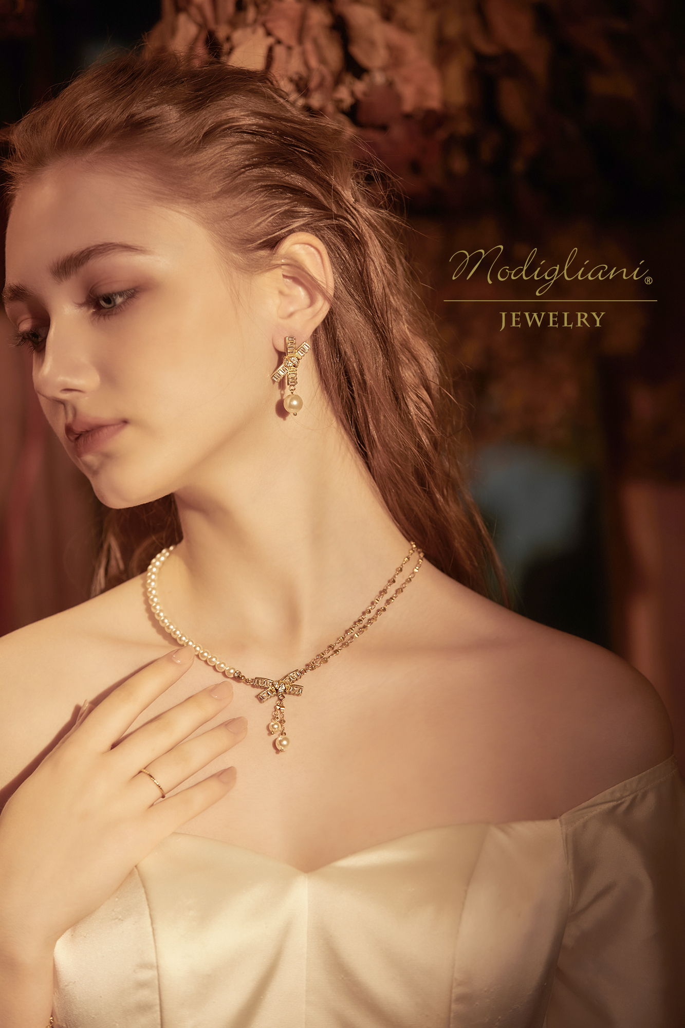 黃銅飾品,黃銅,優雅,天然珍珠,珍珠,耳環,蝴蝶結,鋯石,氣質