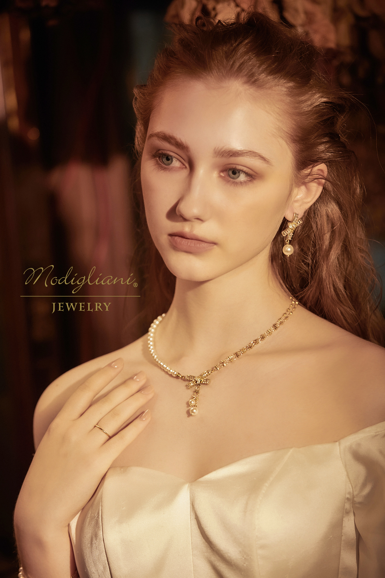 黃銅飾品,黃銅,優雅,天然珍珠,珍珠,耳環,蝴蝶結,鋯石,氣質