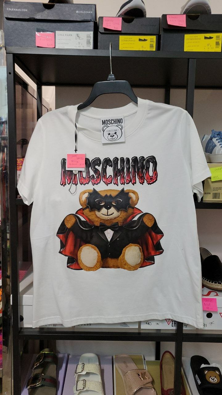 [S] MOSCHINO VAMPIRE MOSCHINO BEAR SHORT SLEEVE T-SHIRT, WHITE, EA0712-0540-1001 (SM132)
