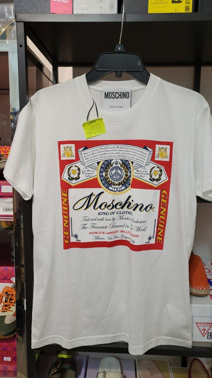 [S] MOSCHINO MOSCHINO KING OF CLOTHS TEE SHIRT, WHITE, 3XA077841401001 (SM77)