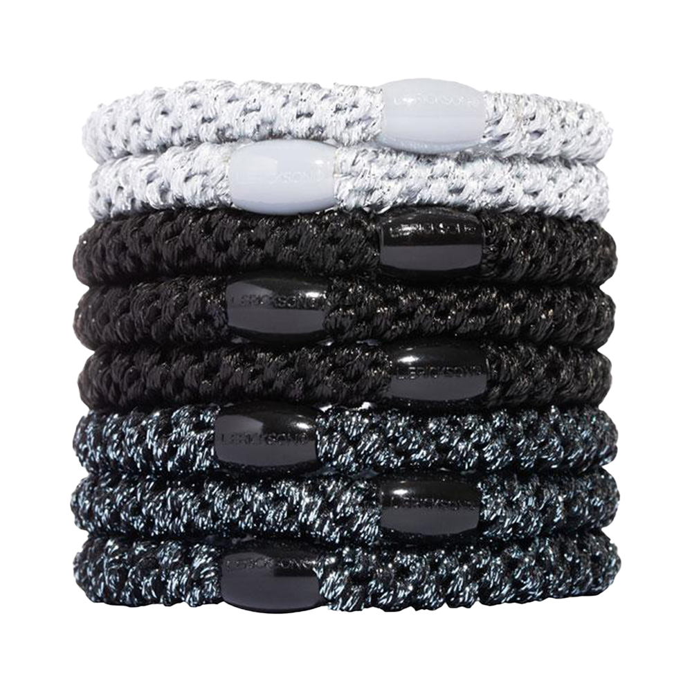 L. ERICKSON 彈力髮圈8入-粗版〈灰銀璀璨〉