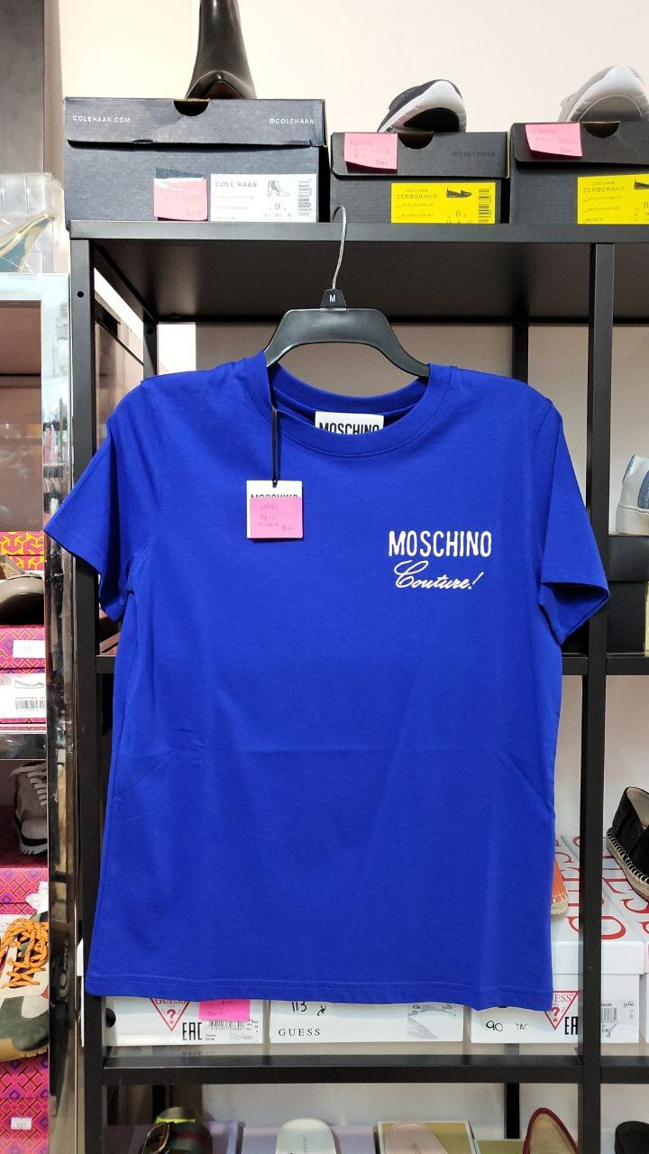 [S] MOSCHINO COUTURE! BLUE LOGO TEE, 202D-A070354401296 (SM85)