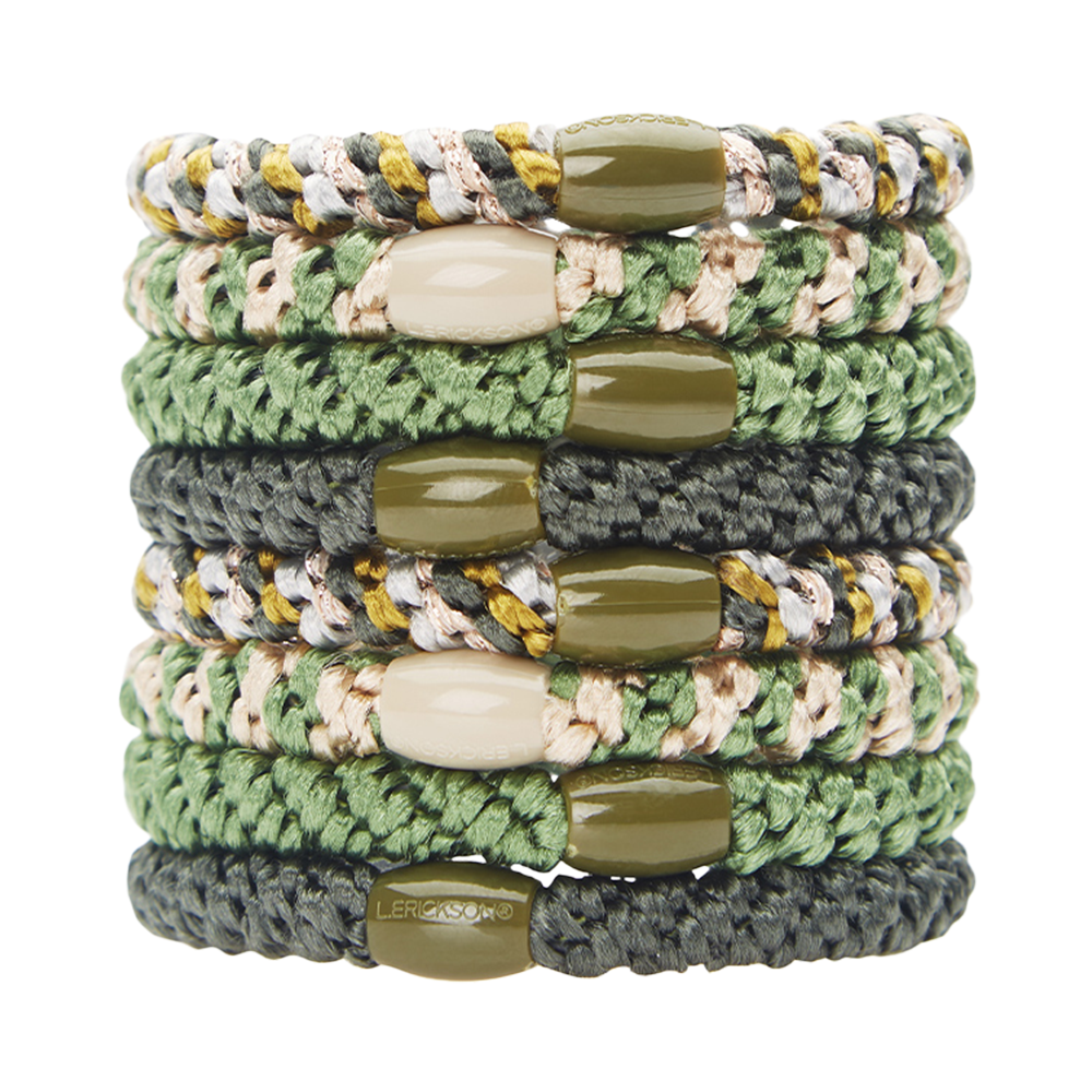 L. ERICKSON 彈力髮圈8入-粗版〈熱帶雨林〉