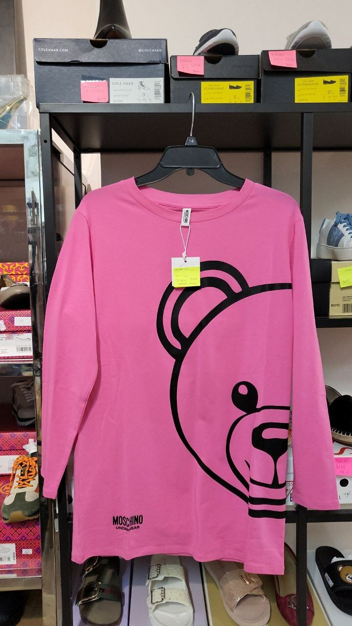 [S] MOSCHINO BIG BEAR LOGO SWEATSHIRT,PINK/GREY/BLACK, ZUA1809-9012-0221 (SM138)