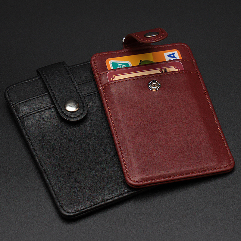 豎款雙面真皮證件多卡位卡套