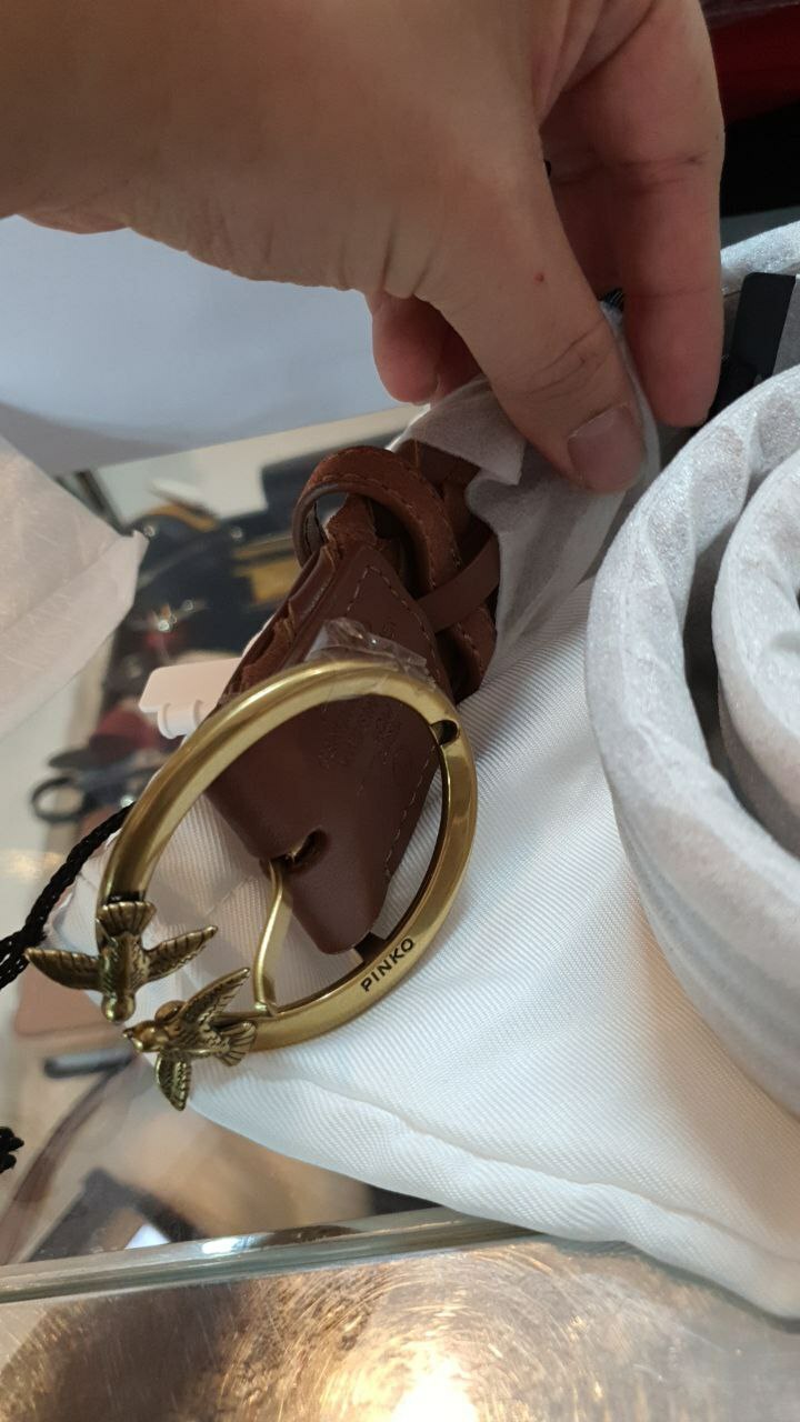 [S] PINKO LOVE BERRY WOVEN BELT CUOIO, 1H20W2-Y6XK-L58 (SPK28)