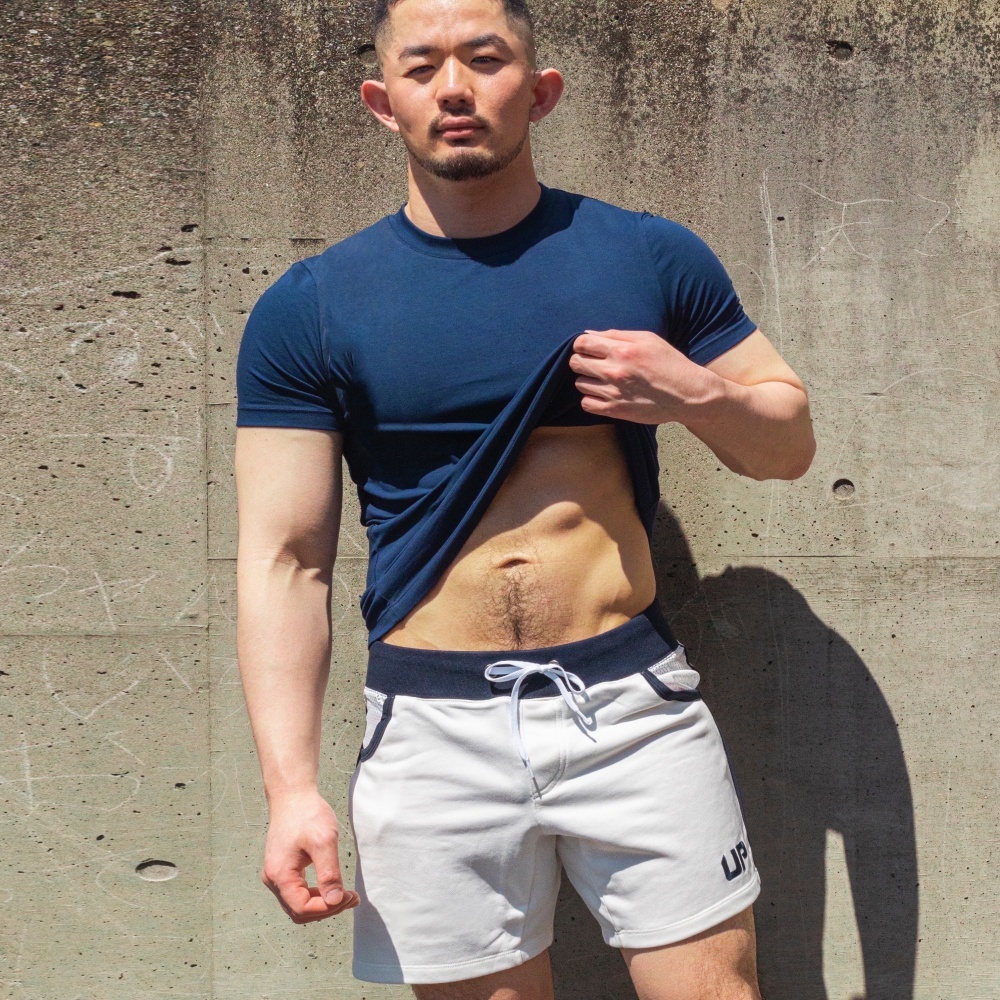 Cotton Sweat Shorts 純棉運動褲 白/大學藍