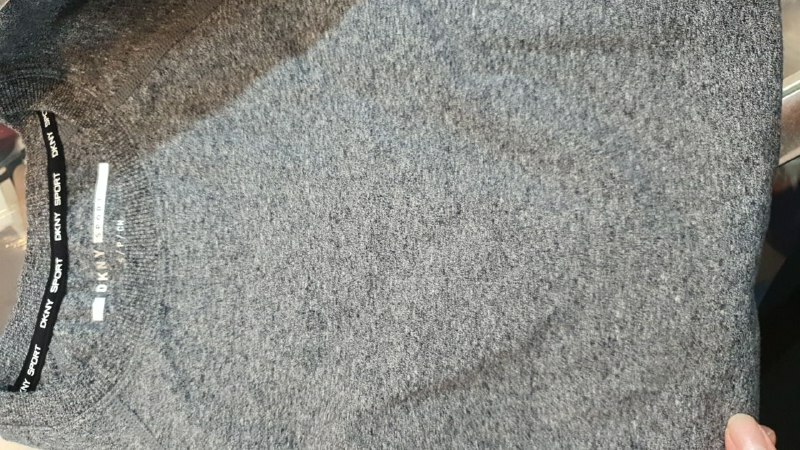 [S] DKNY CREWNECK T-SHIRT DRESS WITH FLIP LOGO TAPING,GREY, DP1D4481-B4R (SD136)