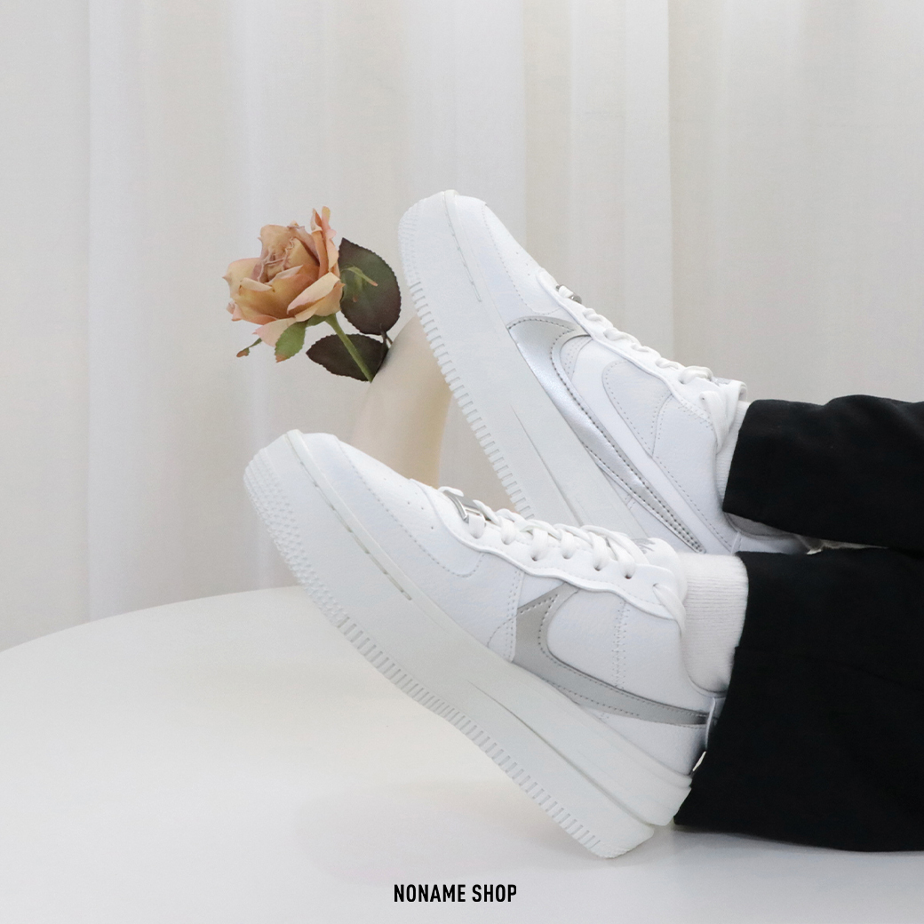 NIKE AIR FORCE 1 AF1  PLT.AF.ORM 白銀 雙勾 (女款)