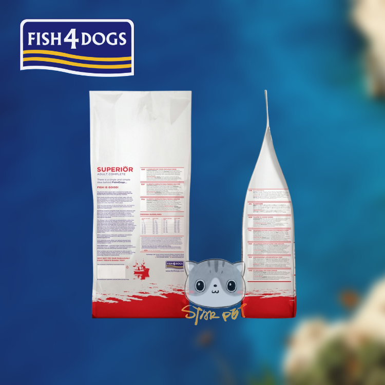 Superior Fish4Dogs - Salmon for Adult dogs (Large Bites) 12kg