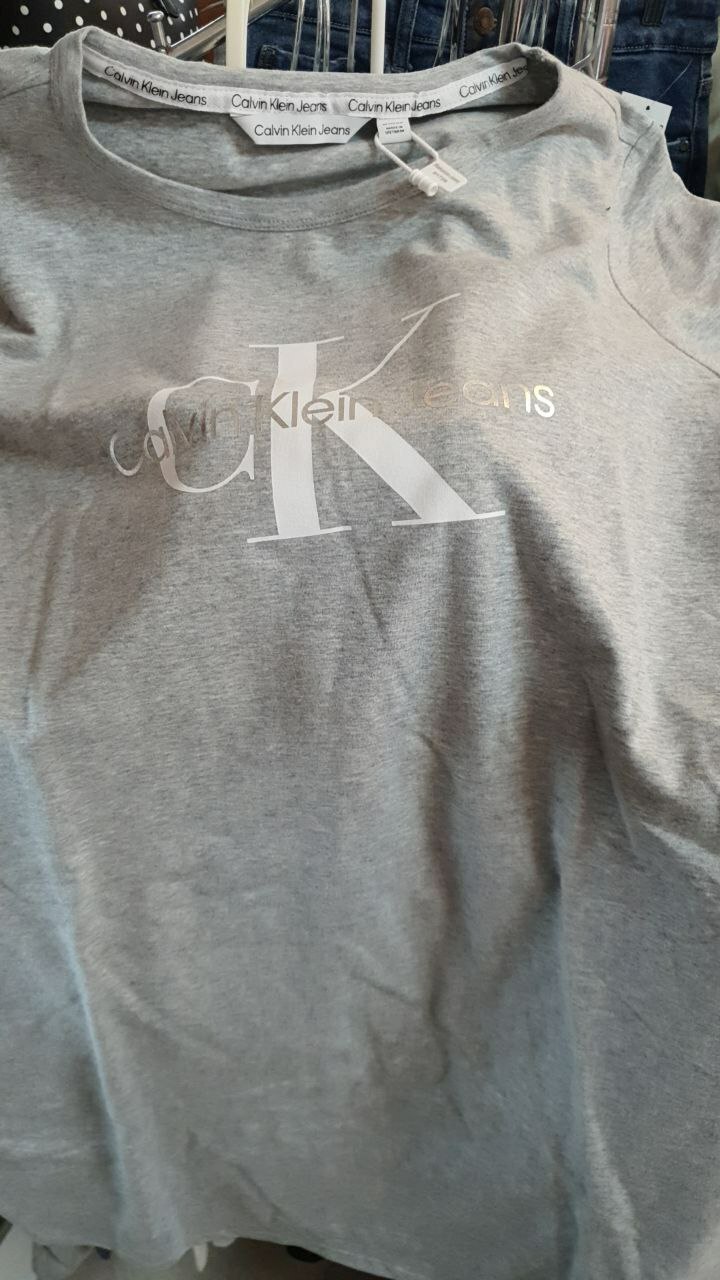 [S] CALVIN KLEIN CALVIN KLEIN LOGO TEE,GREY , CJCD9030-PLG (SCK56)
