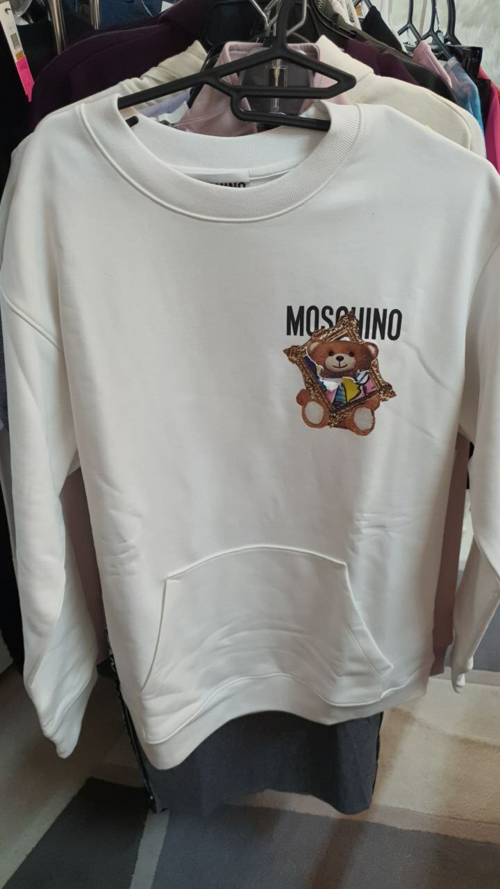 [S] MOSCHINO BEAR IN FRAME PULLOVER, WHITE, T171704271001 (SM146)