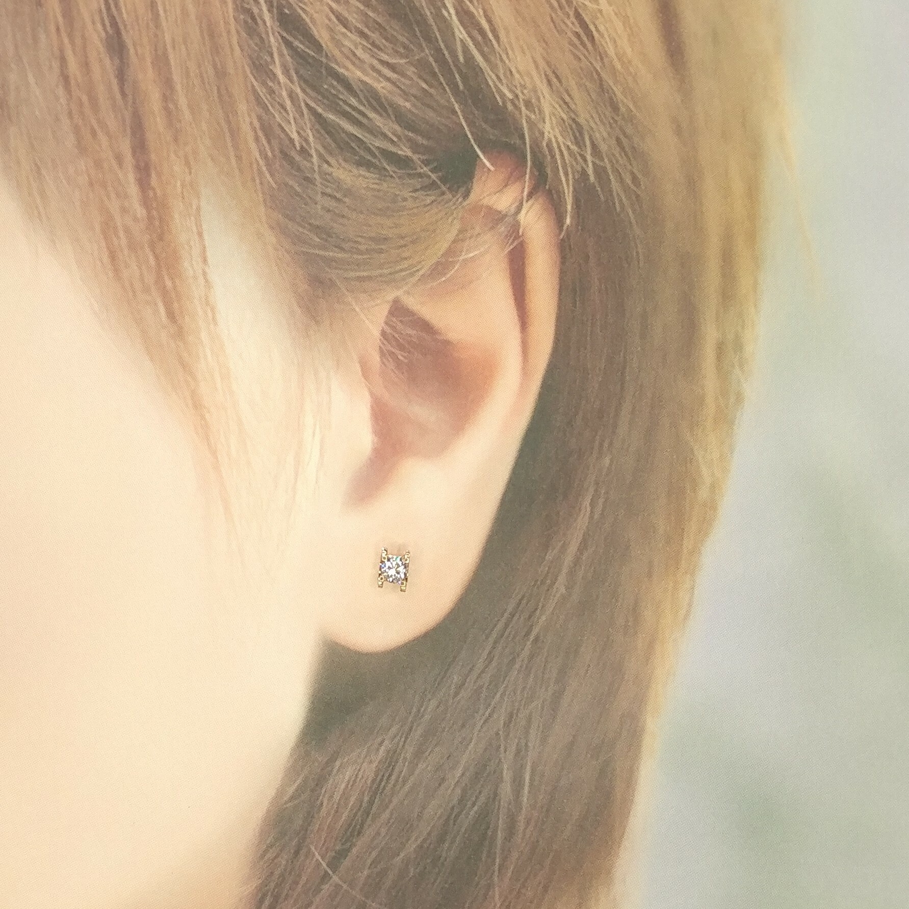 全新18K玫瑰金【主石40份鑽石】耳環