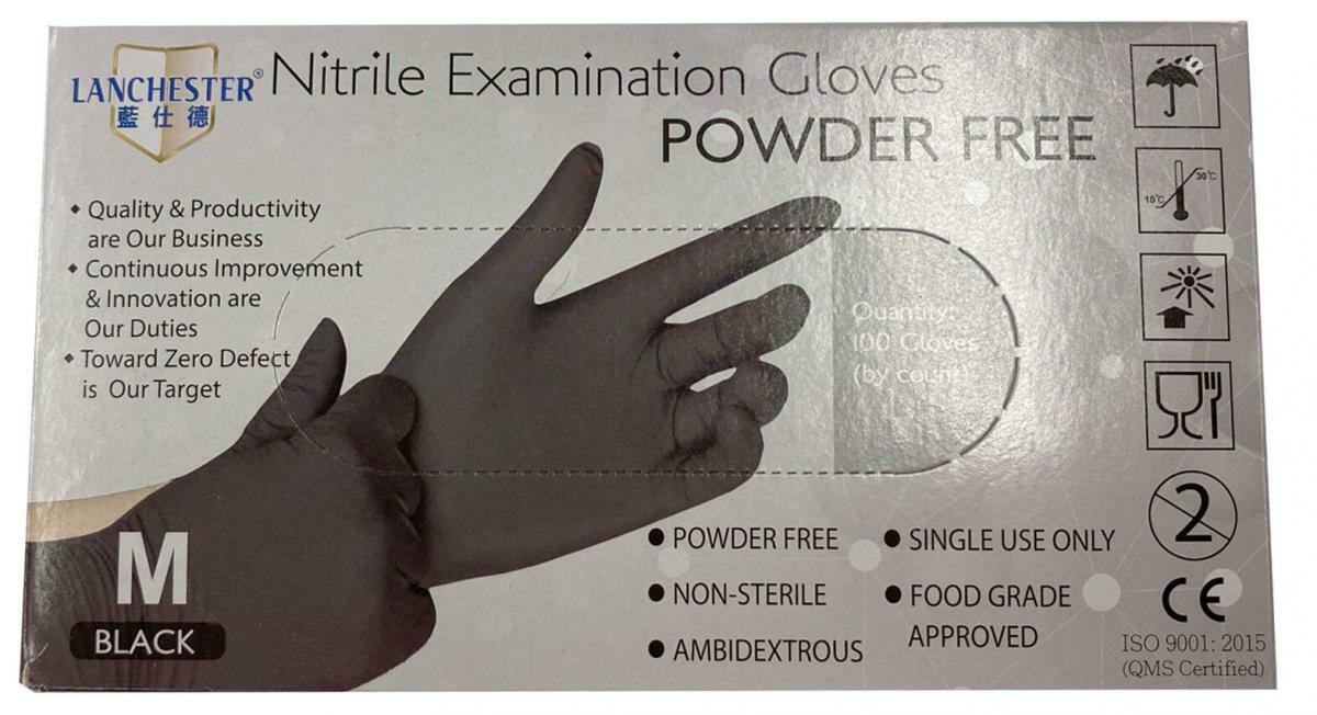 Lanchester丁腈無粉手套(黑色)(馬來西亞原裝進口)