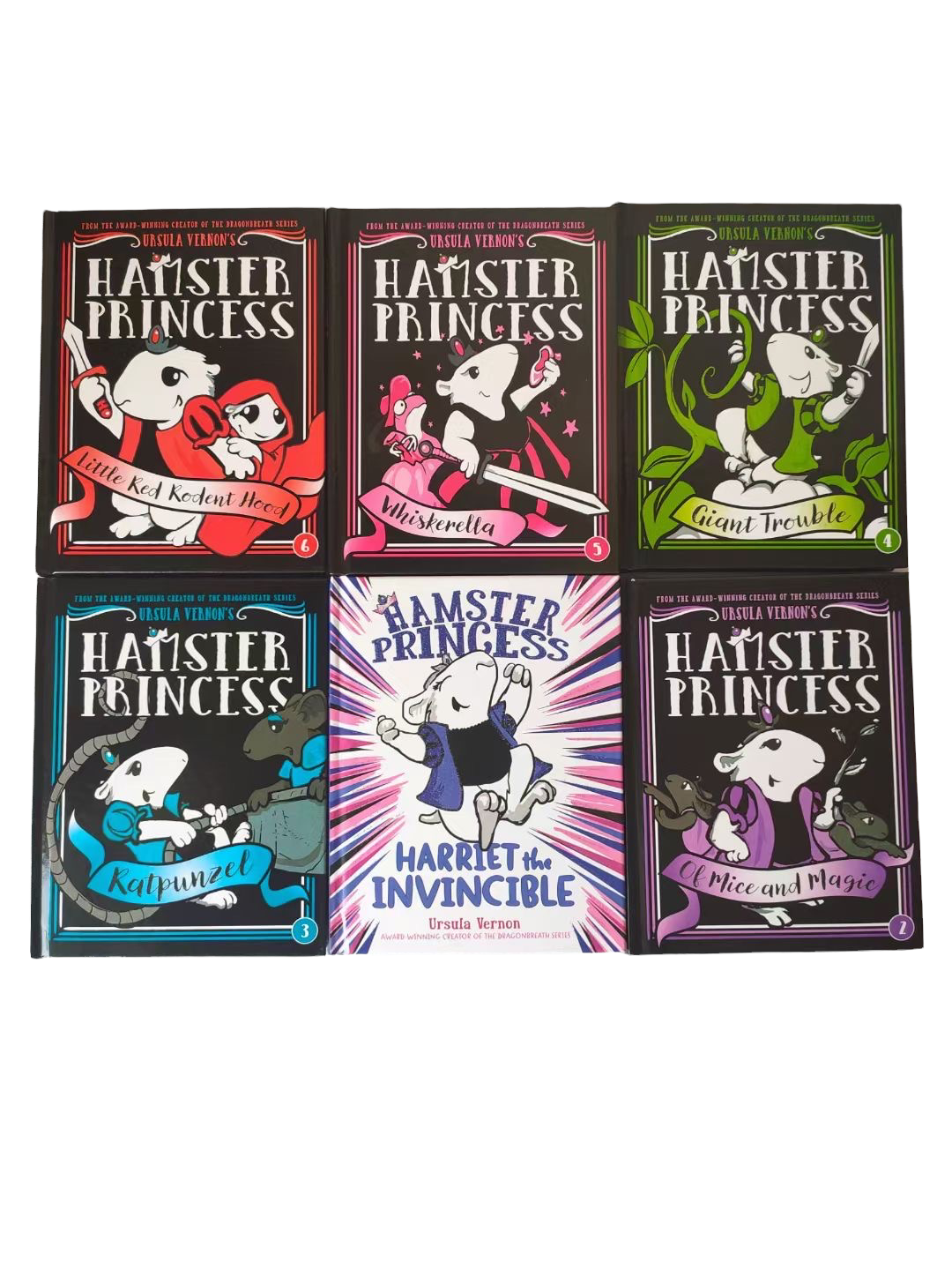 Hamster Princess 6 books Series by Ursula Vernon (Harriet the Invincible,Of Mice and Magic,Ratpunzel,Giant Trouble,Little Red Rodent Hood)