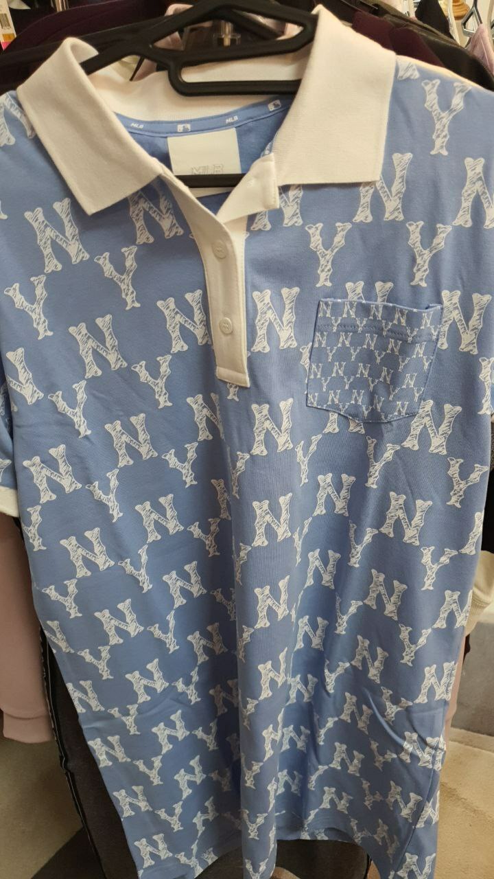 [S] MLB MONOGRAM ALL-OVER PICKET DRESS NEW YORK YANKEES, BLUE, 31OP17131-50S [FINAL SALES] (SMLB112)