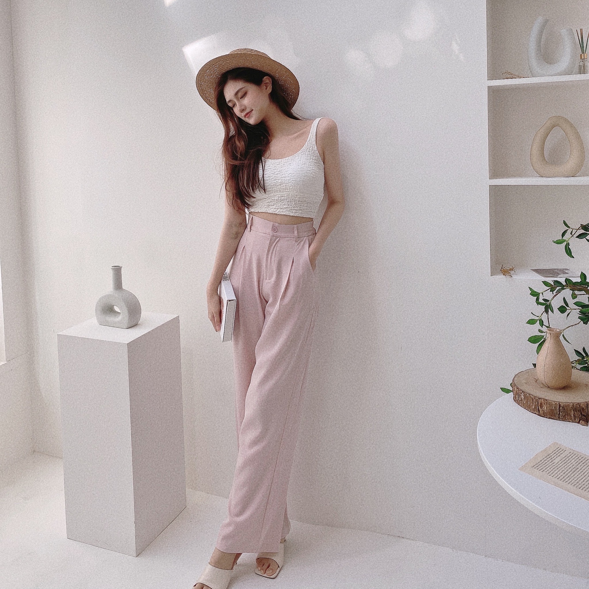 舒服涼感面膜西裝長褲/二色【C02263002】